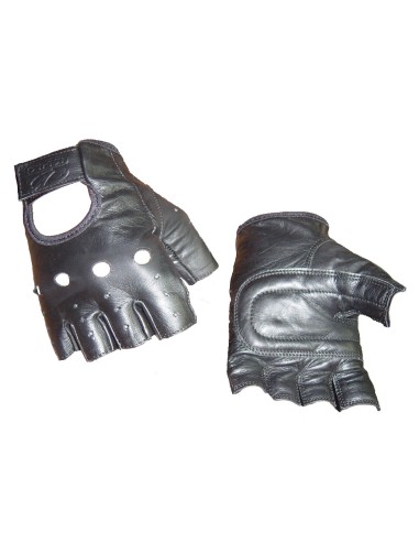 GUANTES KUM PIEL SIN DEDOS NGR