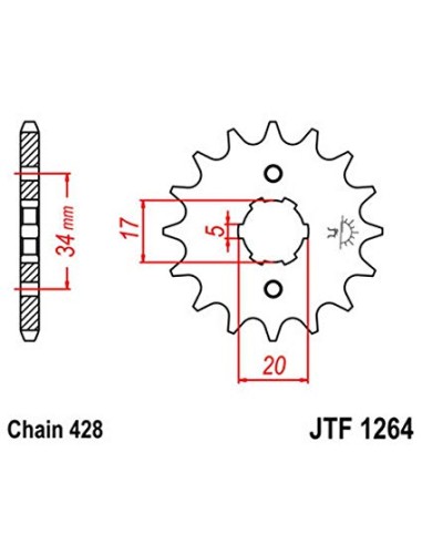 PIÑON JT1264 14D K ACERO