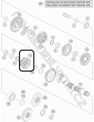 ENGRANAJE DESLIZANTE 6º KTM