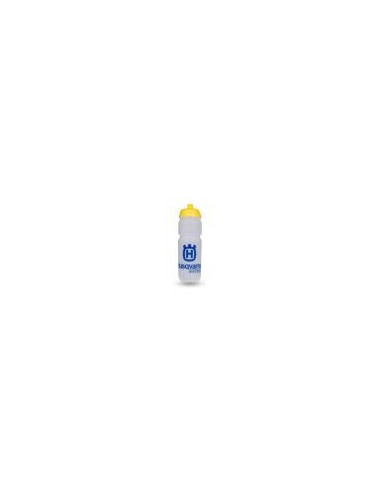 Botella de agua Husqvarna translúcida con tapón amarillo