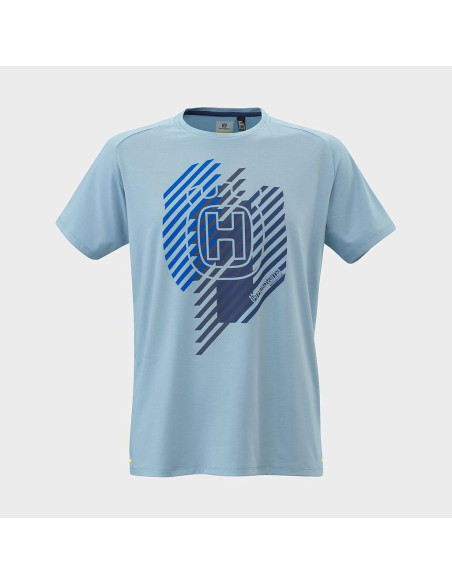 Camiseta Husqvarna Remote azul claro, ajuste estrecho