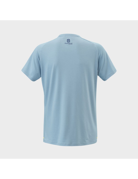 Camiseta Husqvarna Remote azul claro, ajuste estrecho